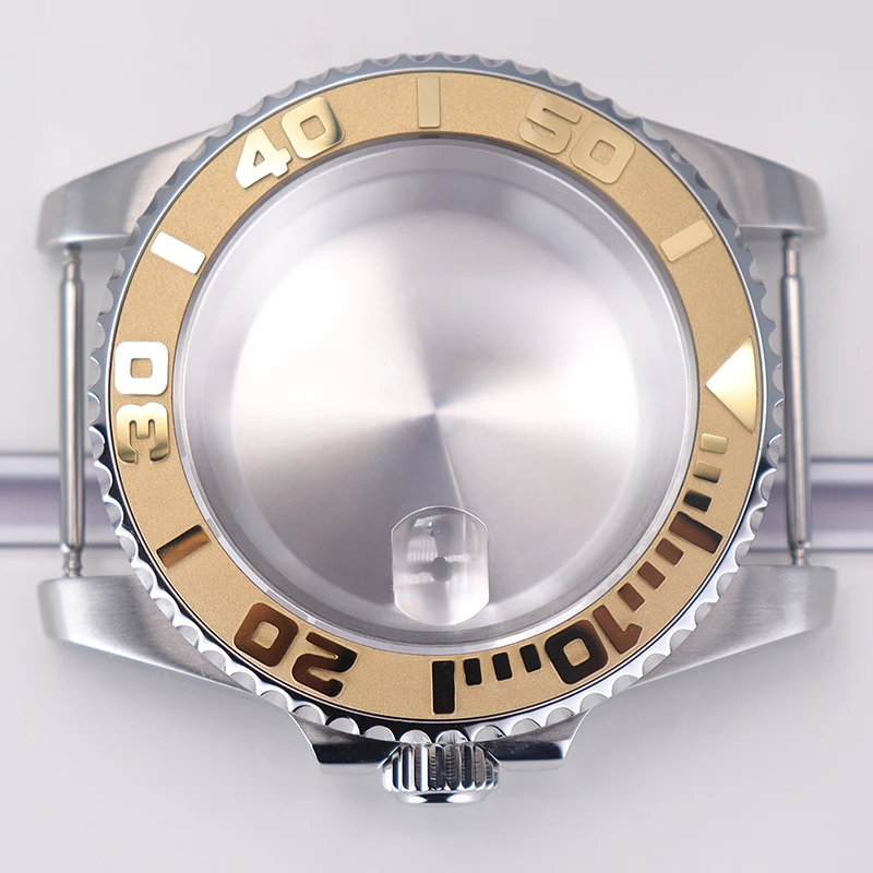 40mm diving watch Case Sapphire Glass For Seiko NH35 NH36 NH34 NH38 2824 Miyota 8215 automatic movement Silver YACHT watch Parts