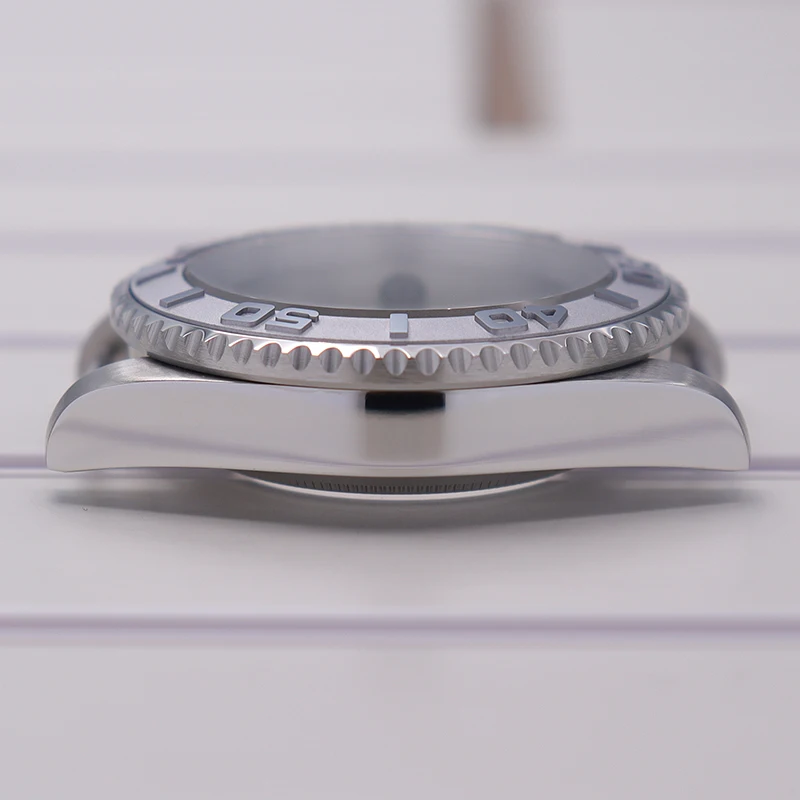 40mm diving watch Case Sapphire Glass For Seiko NH35 NH36 NH34 NH38 2824 Miyota 8215 automatic movement Silver YACHT watch Parts