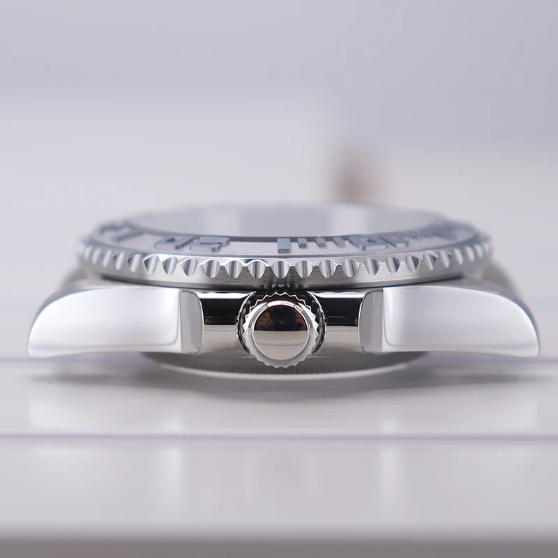 40mm diving watch Case Sapphire Glass For Seiko NH35 NH36 NH34 NH38 2824 Miyota 8215 automatic movement Silver YACHT watch Parts