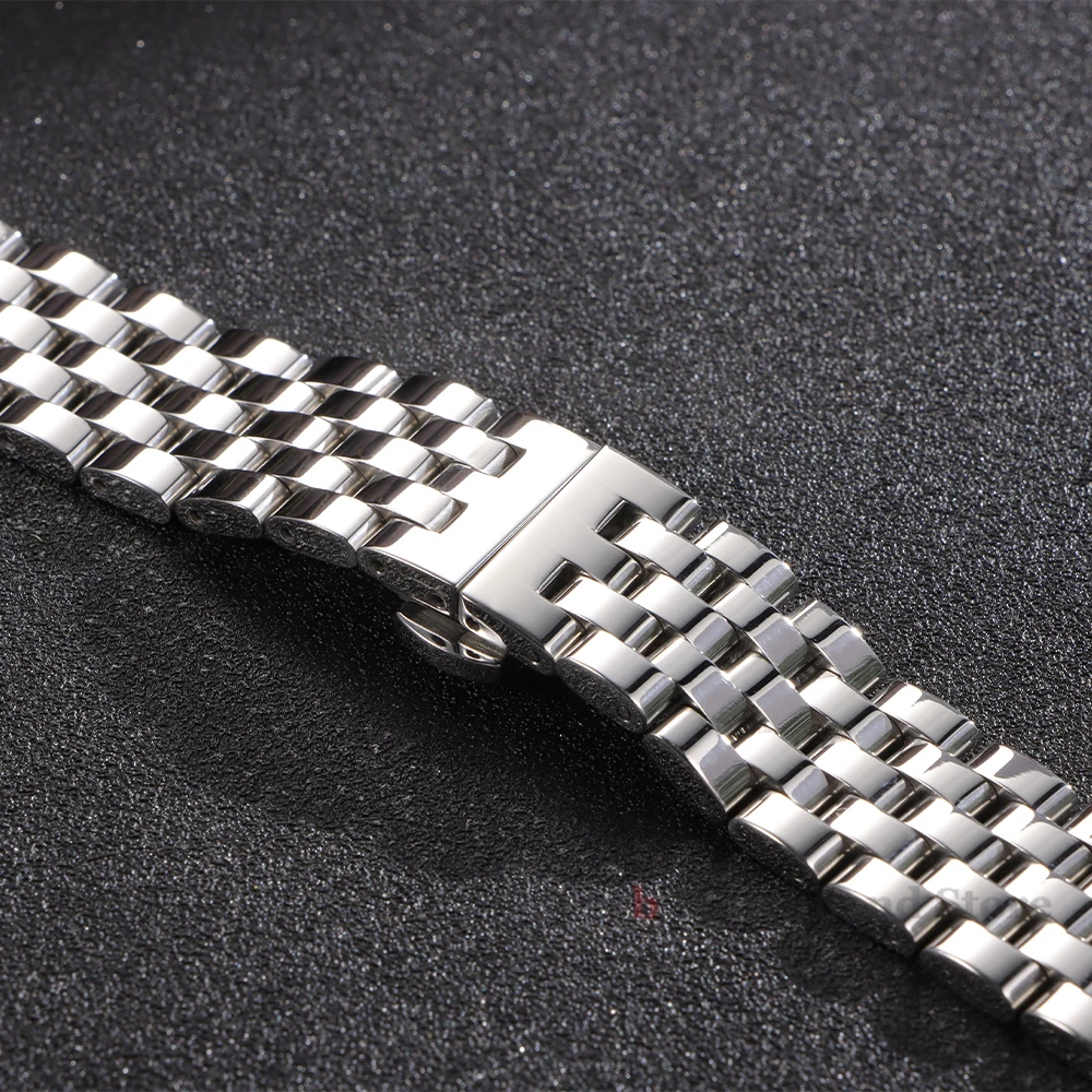 12/14/16/18/19/20/21/22mm Stainless Steel Strap for Tissot Curved End Wristband for Seiko Universal Bracelet Butterfly Buckle