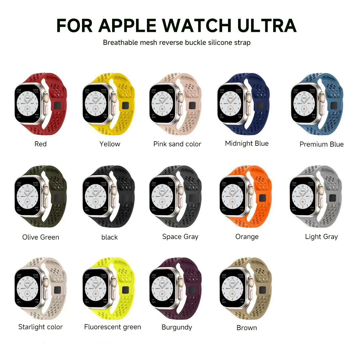 Silicone Band for Apple Watch Strap 46mm 45mm 41mm 44mm 49mm 40mm 42mm Bracelet Correa for Iwatch Series 10 9 8 7 6 5 SE Ultra
