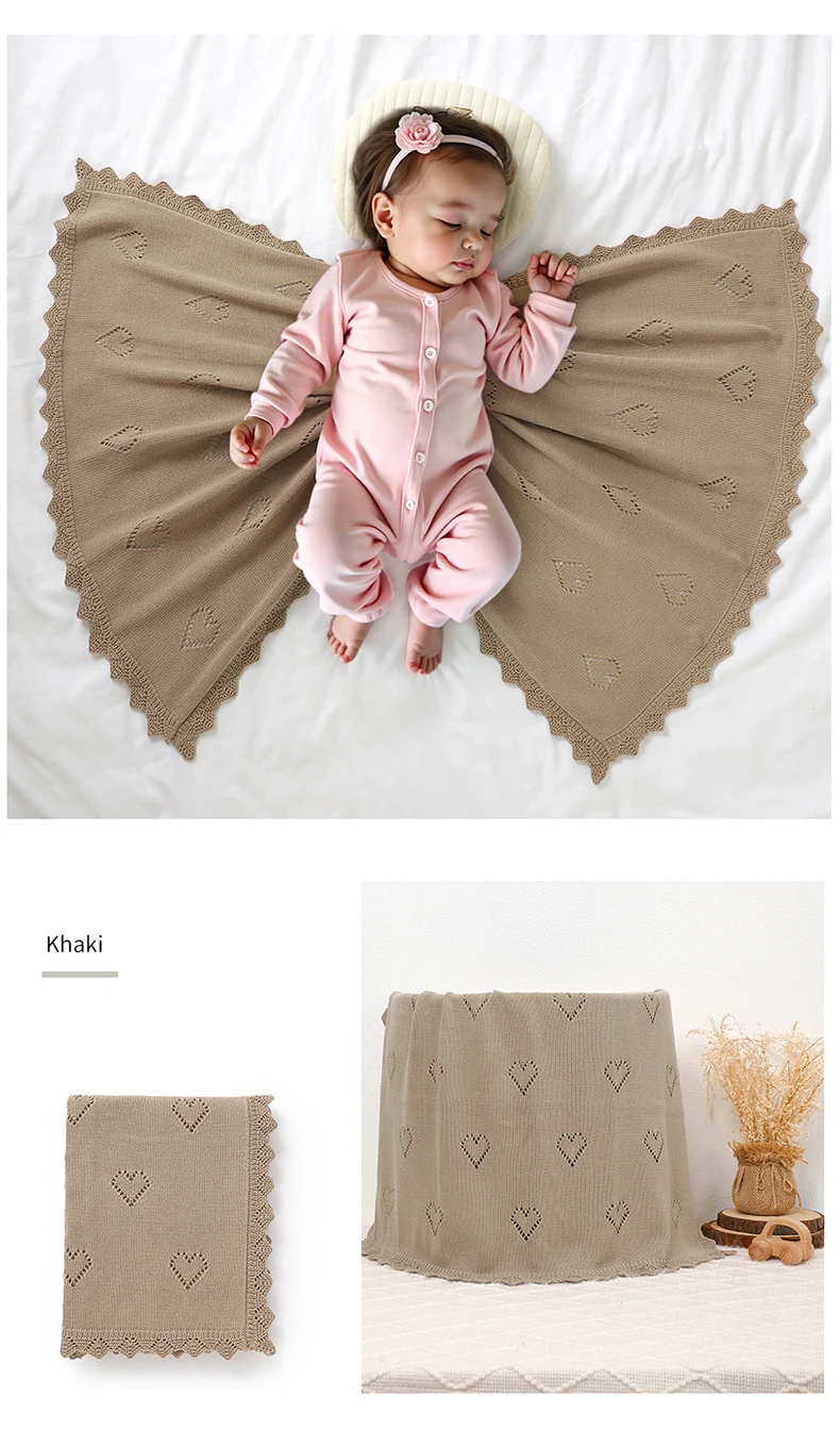 Baby Blankets Knitted 90*70cm Ultra-Soft Cotton Newborn Infant Boys Girls Comforter Stroller Bedding Swaddle Wrap Sleeping Stuff