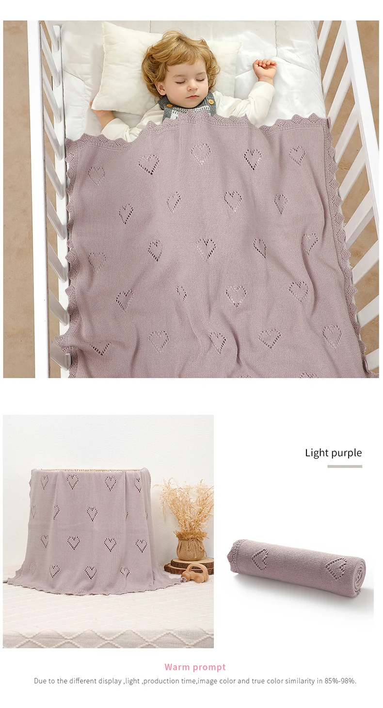 Baby Blankets Knitted 90*70cm Ultra-Soft Cotton Newborn Infant Boys Girls Comforter Stroller Bedding Swaddle Wrap Sleeping Stuff