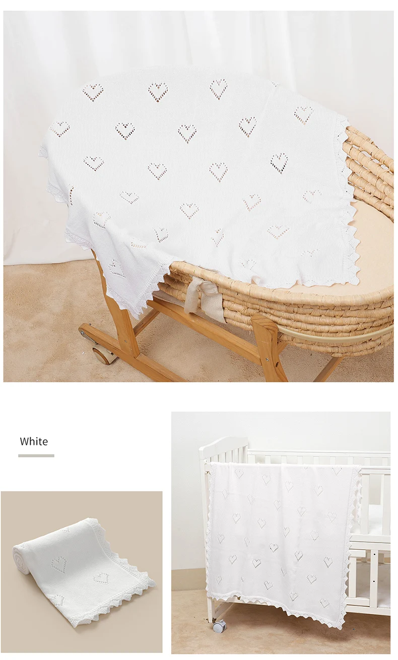 Baby Blankets Knitted 90*70cm Ultra-Soft Cotton Newborn Infant Boys Girls Comforter Stroller Bedding Swaddle Wrap Sleeping Stuff