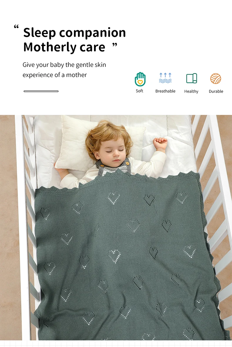 Baby Blankets Knitted 90*70cm Ultra-Soft Cotton Newborn Infant Boys Girls Comforter Stroller Bedding Swaddle Wrap Sleeping Stuff