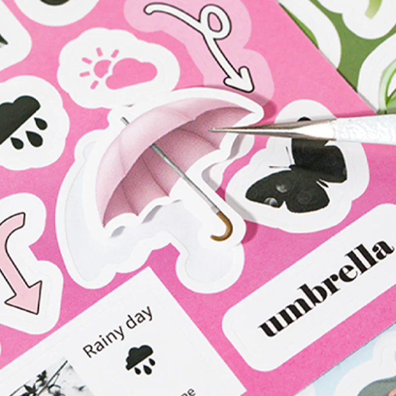 Mr Paper 20Pcs/book Daily Handbook Square Paragraph Sticker Book Korean Cute Style DIY Creative Handbook Material Calendar Card