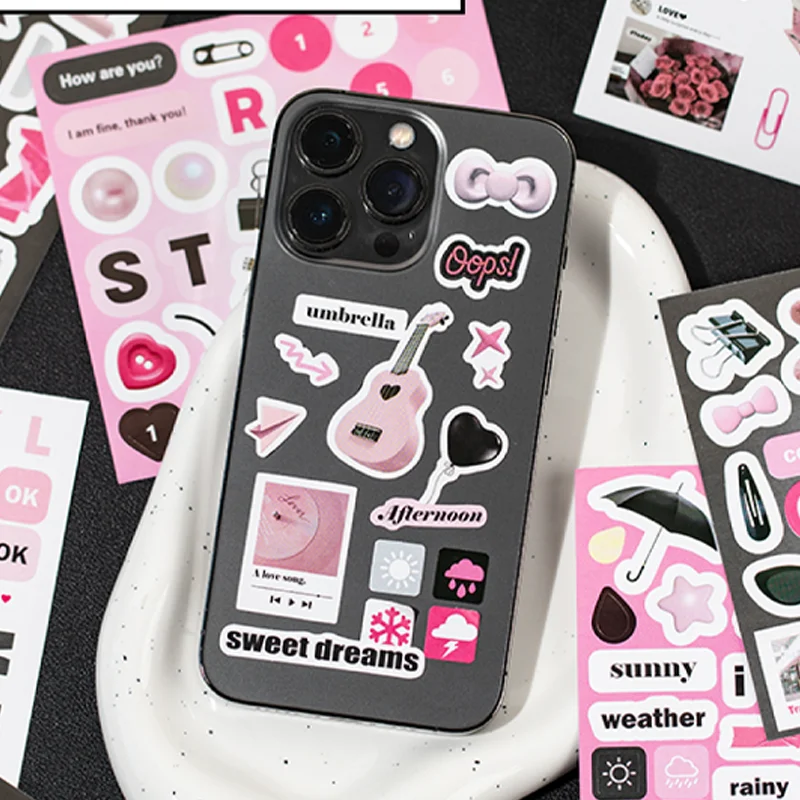 Mr Paper 20Pcs/book Daily Handbook Square Paragraph Sticker Book Korean Cute Style DIY Creative Handbook Material Calendar Card