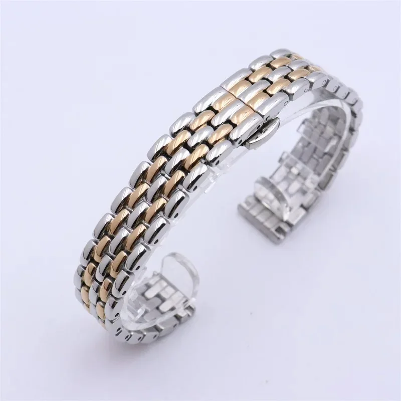 10mm 12mm 14mm 16mm Stainless Steel Strap Watchband Women Silver Gold Black Rose Gold Bracelet Suitable for Any Brand