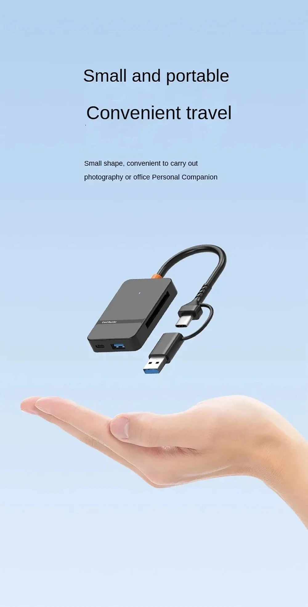 USB C 8-in-1 Card Reader Multi-functional Card Reader Support SD/TF/CF/MS Card Read 5Gbps Write Read U Disk Flash Card Adapter