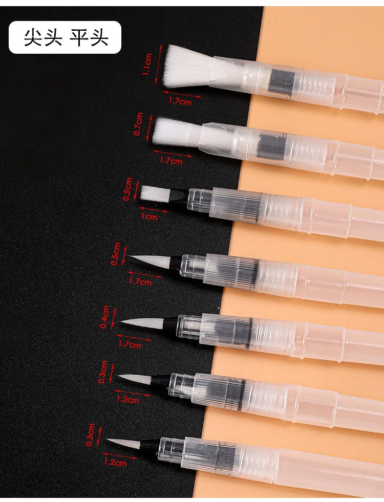 3/7pcs Watercolor Brush Pens Water Storage Function Painting Brushes For Watercolor Art Craft Supplies Artist Accessories