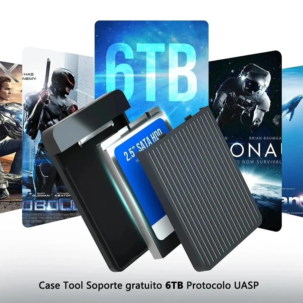 2.5 Inch SSD Case External Hard Disk Drive Adapter SATA HDD Enclosure USB C 3.1 6Gbps For PC MacBook Laptop HD Disk Storage Box