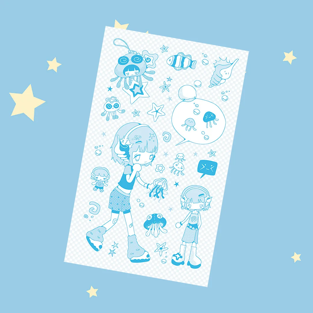 Korea Cute Summer Retro Girl Character Stickers Hand Account Phone Case Notebook Diary Planner Scrapbook DIY Decorative Stickers