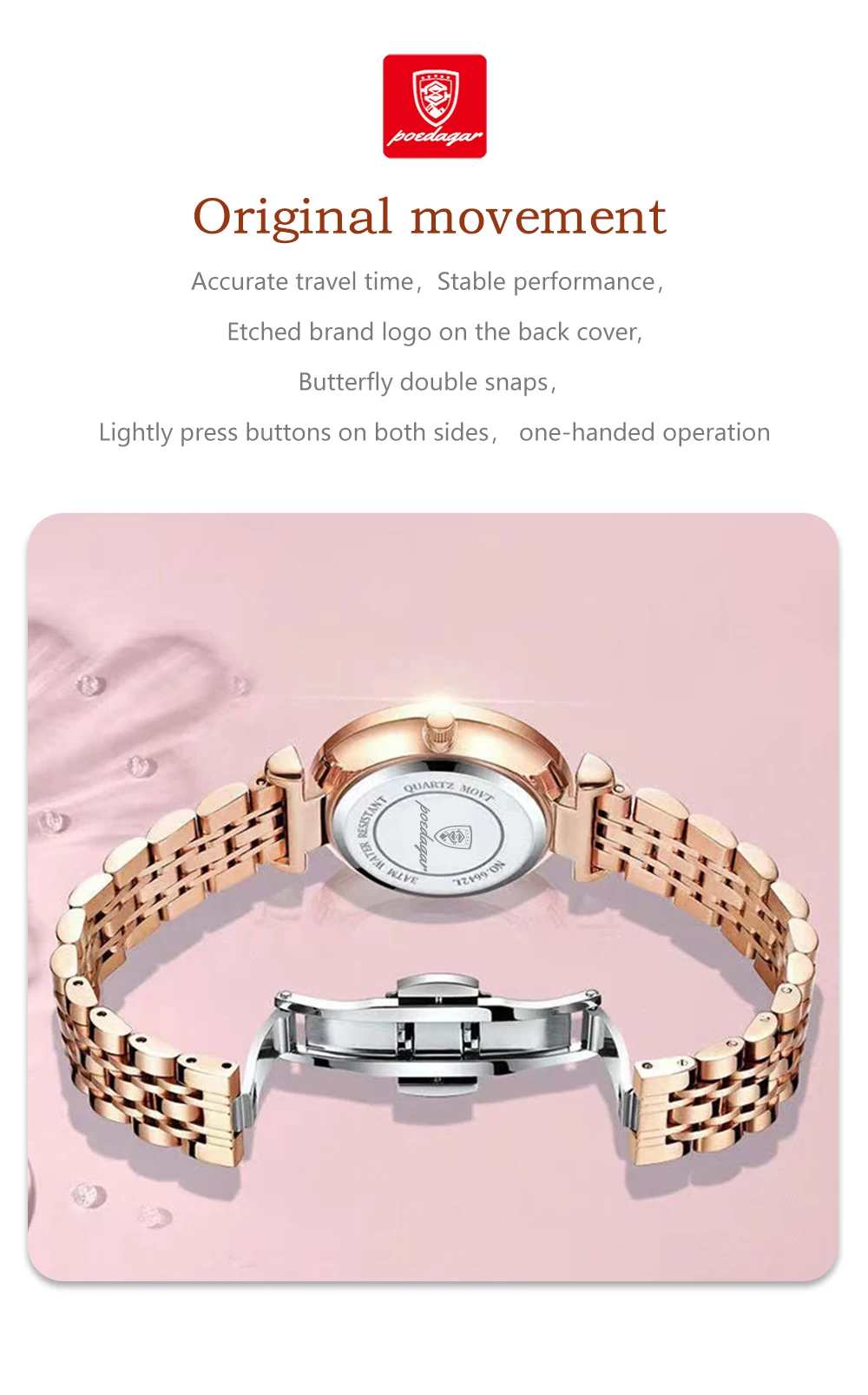 POEDAGAR Top Luxury Brand Woman Watch Waterproof Date Week Elegant Ladies Wristwatch High Quality Fashion Quartz Women's Watches