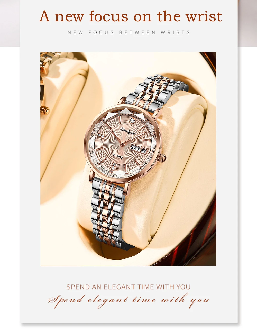 POEDAGAR Top Luxury Brand Woman Watch Waterproof Date Week Elegant Ladies Wristwatch High Quality Fashion Quartz Women's Watches