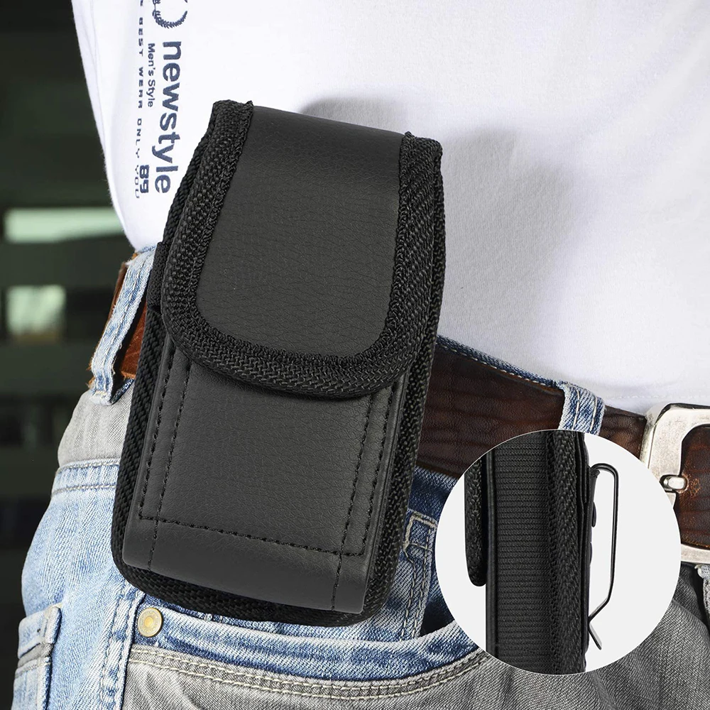 Phone Holster for Nokia 2760 PU Leather Case Men Flip Waist Belt Clip Bag for TCL LG Classic Phone Pouch