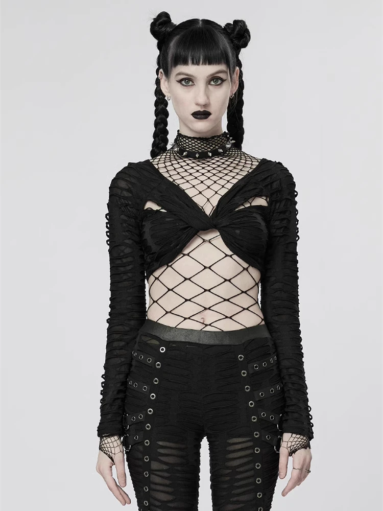 Hollow Out Black Sexy Bodysuits Fishnet Clubwear Long Sleeves Outfits Fashion Slim Chic Summer Y2K Clothes Basic Tights