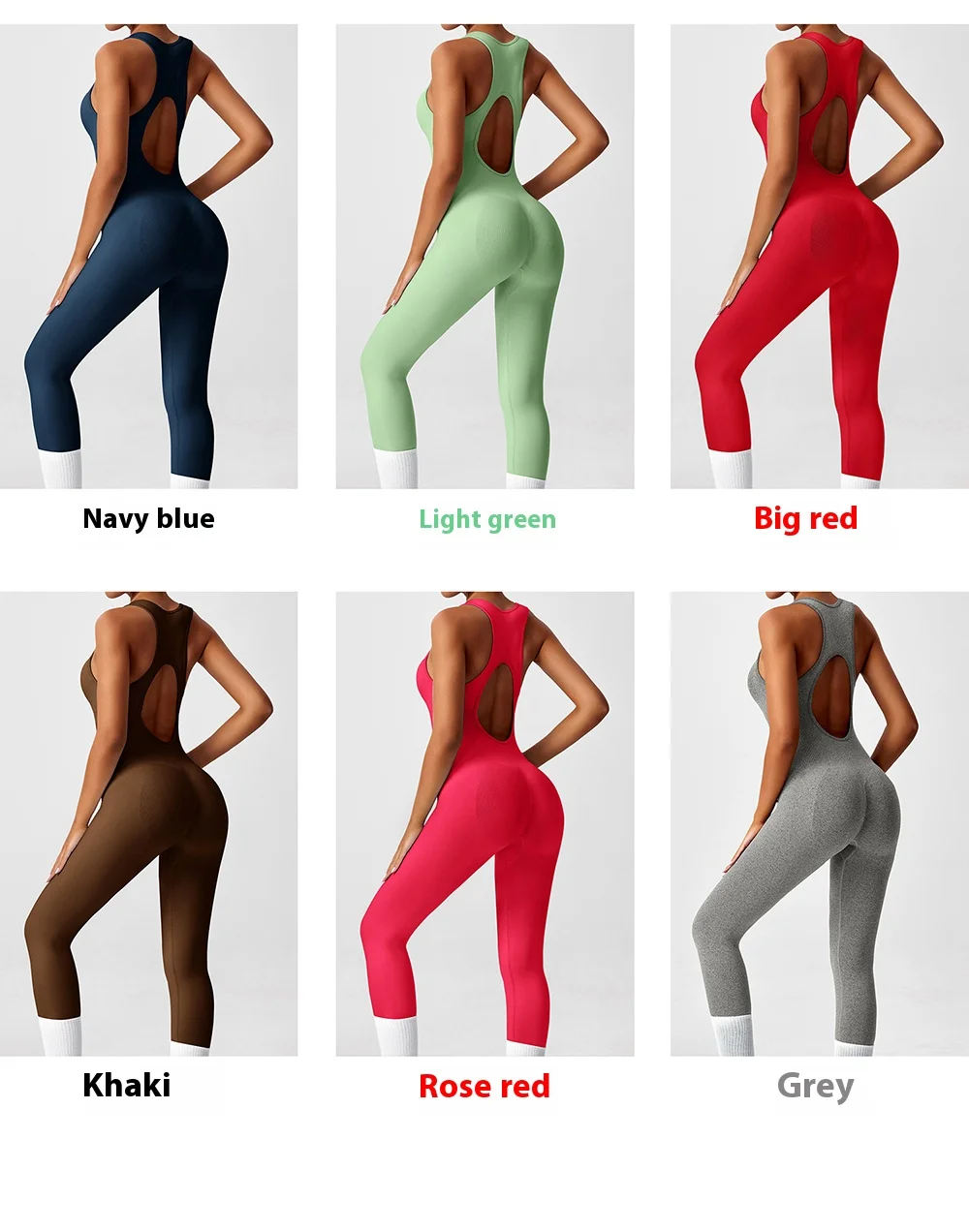 Seamless Peach Booty One-Piece Yoga Bodysuit - V-Back Tummy Control Gym Outfit for Women - Sexy Workout Jumpsuit Fitness Bodycon