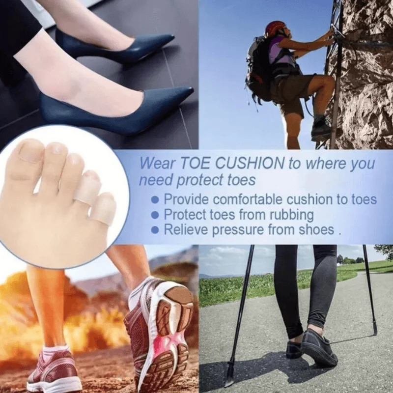20 Toe Protectors For Walking, Relieve Painful Friction, Prevents Corns Blisters Suitable For High Heel, Sneaker, Casual Leather