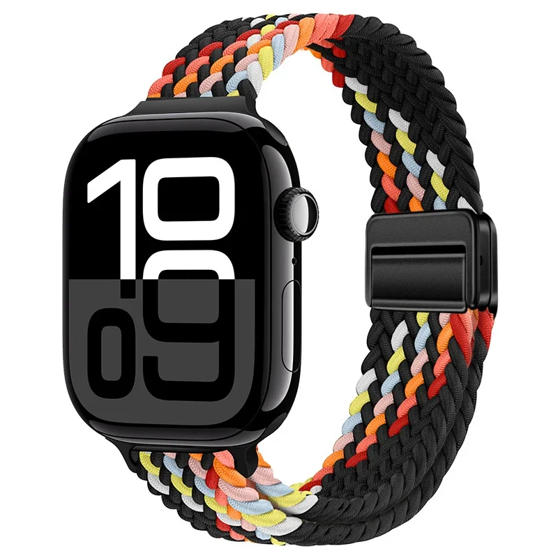 Slim Braided Loop Nylon Strap For Apple Watch 11 10 46/42mm Ultra 3 49mm Bracelet iWatch 9 8 7 6 5 4 SE 45mm 41mm 40mm 44mm Band
