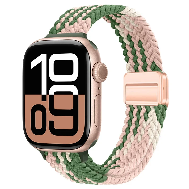 Slim Braided Loop Nylon Strap For Apple Watch 11 10 46/42mm Ultra 3 49mm Bracelet iWatch 9 8 7 6 5 4 SE 45mm 41mm 40mm 44mm Band