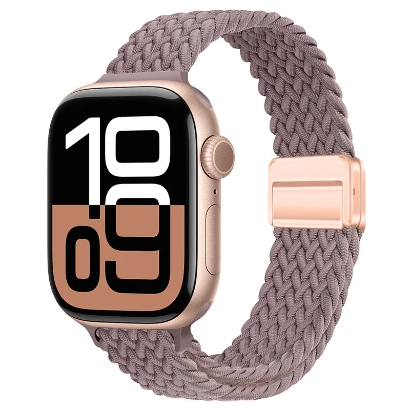 Slim Braided Loop Nylon Strap For Apple Watch 11 10 46/42mm Ultra 3 49mm Bracelet iWatch 9 8 7 6 5 4 SE 45mm 41mm 40mm 44mm Band