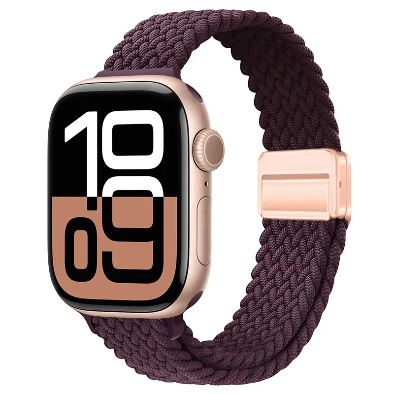 Slim Braided Loop Nylon Strap For Apple Watch 11 10 46/42mm Ultra 3 49mm Bracelet iWatch 9 8 7 6 5 4 SE 45mm 41mm 40mm 44mm Band