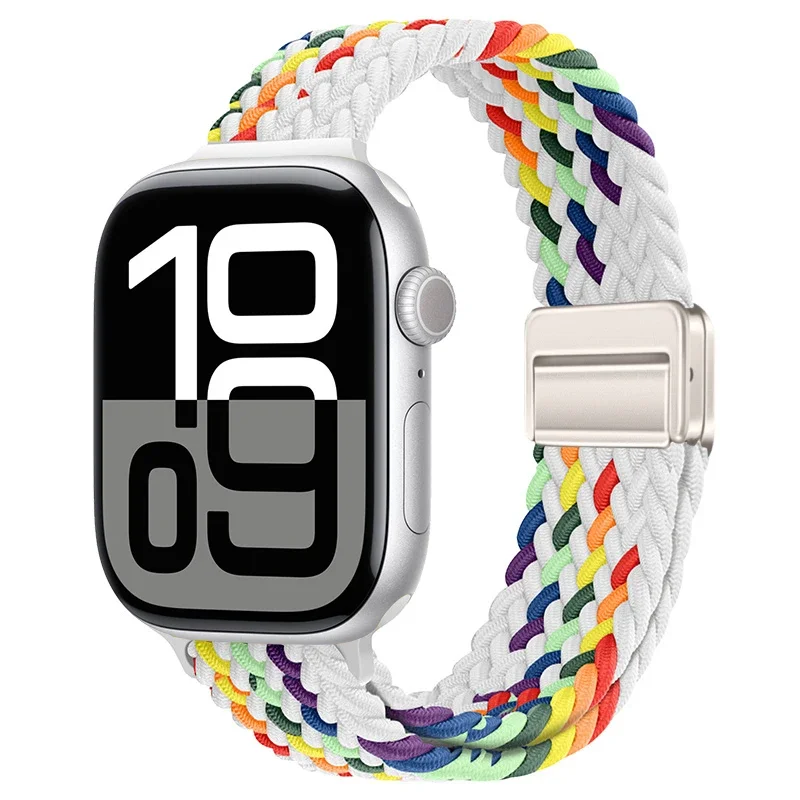 Slim Braided Loop Nylon Strap For Apple Watch 11 10 46/42mm Ultra 3 49mm Bracelet iWatch 9 8 7 6 5 4 SE 45mm 41mm 40mm 44mm Band