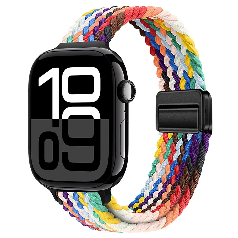 Slim Braided Loop Nylon Strap For Apple Watch 11 10 46/42mm Ultra 3 49mm Bracelet iWatch 9 8 7 6 5 4 SE 45mm 41mm 40mm 44mm Band