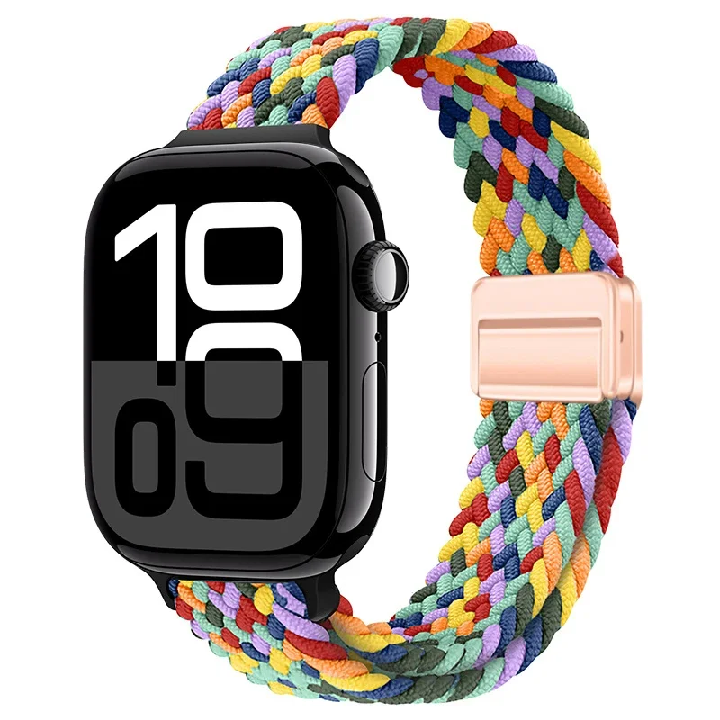 Slim Braided Loop Nylon Strap For Apple Watch 11 10 46/42mm Ultra 3 49mm Bracelet iWatch 9 8 7 6 5 4 SE 45mm 41mm 40mm 44mm Band