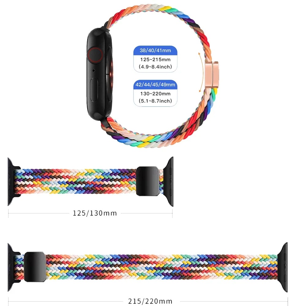 Slim Braided Loop Nylon Strap For Apple Watch 11 10 46/42mm Ultra 3 49mm Bracelet iWatch 9 8 7 6 5 4 SE 45mm 41mm 40mm 44mm Band