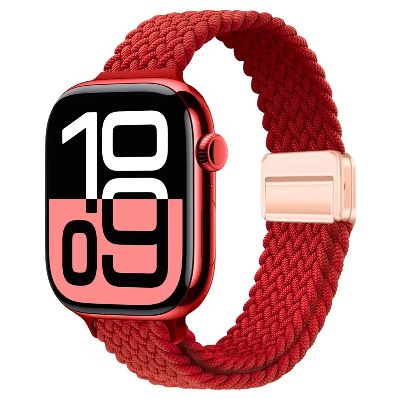 Slim Braided Loop Nylon Strap For Apple Watch 11 10 46/42mm Ultra 3 49mm Bracelet iWatch 9 8 7 6 5 4 SE 45mm 41mm 40mm 44mm Band