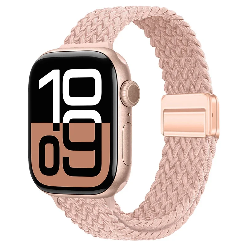 Slim Braided Loop Nylon Strap For Apple Watch 11 10 46/42mm Ultra 3 49mm Bracelet iWatch 9 8 7 6 5 4 SE 45mm 41mm 40mm 44mm Band