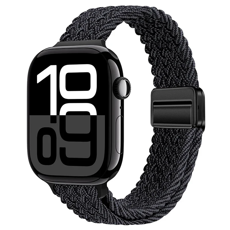 Slim Braided Loop Nylon Strap For Apple Watch 11 10 46/42mm Ultra 3 49mm Bracelet iWatch 9 8 7 6 5 4 SE 45mm 41mm 40mm 44mm Band