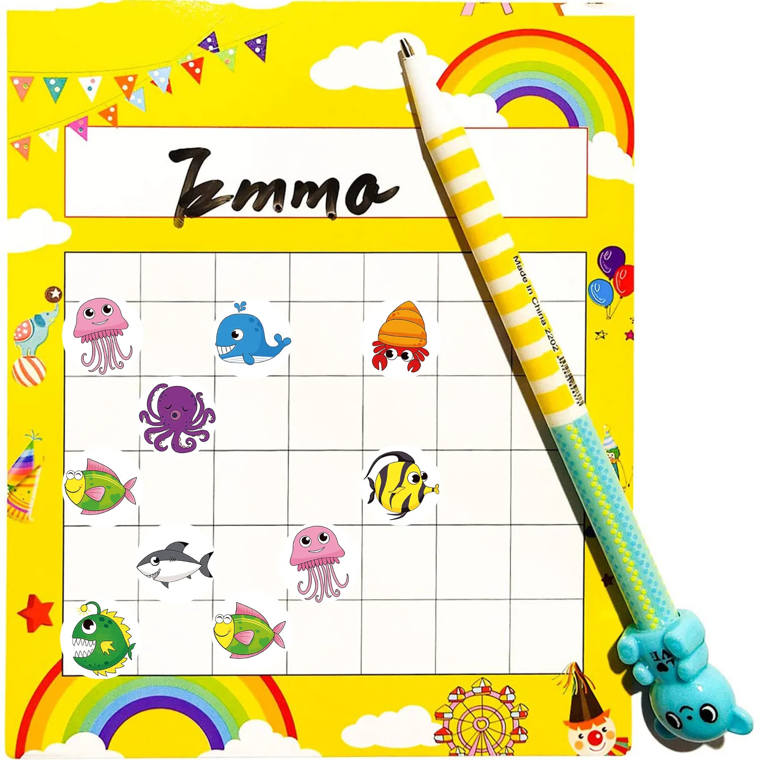 500pcs Cute Cartoon Sea Fish Stickers For Kids Children Reward Label Encouragement Scrapbooking Decoration Stationery Sticker