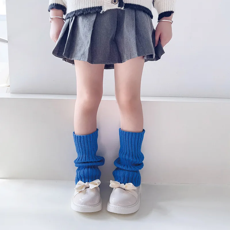 1 Pair Candy Color Children Leg Warmers Korean Sweet Kids Knitted Foot Cover Girls Lolita Style Solid Warm Elastic Tube Socks