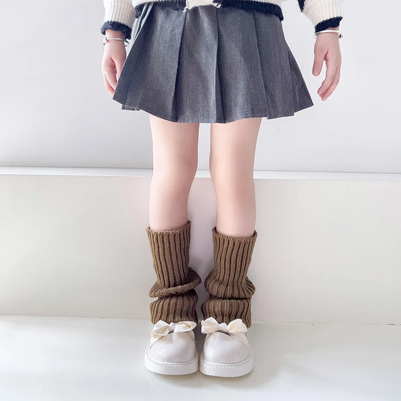 1 Pair Candy Color Children Leg Warmers Korean Sweet Kids Knitted Foot Cover Girls Lolita Style Solid Warm Elastic Tube Socks