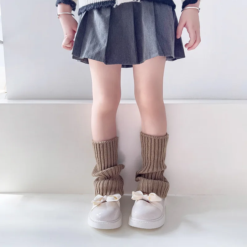 1 Pair Candy Color Children Leg Warmers Korean Sweet Kids Knitted Foot Cover Girls Lolita Style Solid Warm Elastic Tube Socks