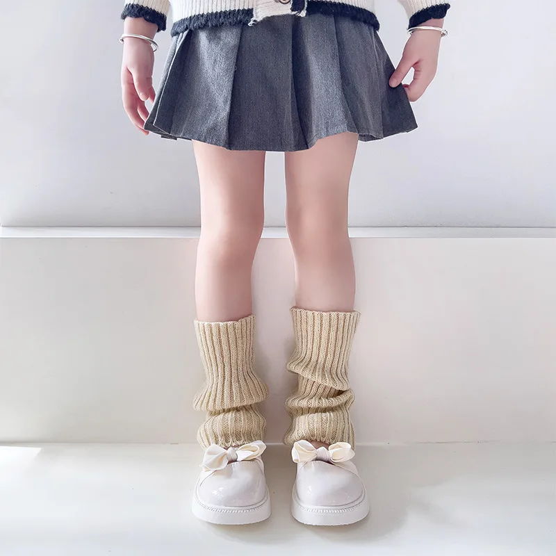 1 Pair Candy Color Children Leg Warmers Korean Sweet Kids Knitted Foot Cover Girls Lolita Style Solid Warm Elastic Tube Socks