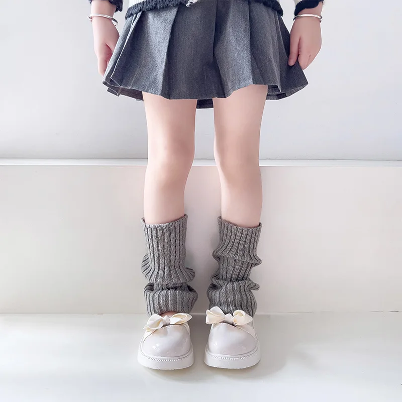 1 Pair Candy Color Children Leg Warmers Korean Sweet Kids Knitted Foot Cover Girls Lolita Style Solid Warm Elastic Tube Socks