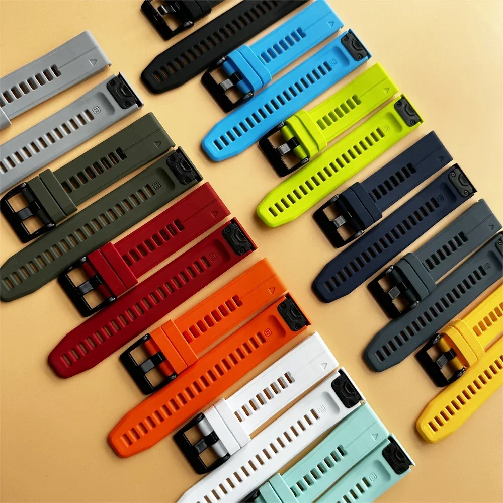 22 26mm Silicone WatchBand for Garmin Fenix 7 7X 8 E 6X 6 Pro 5 5X Plus Epix Gen2 Enduro 3 Instinct 3 Solar Quick Release Strap