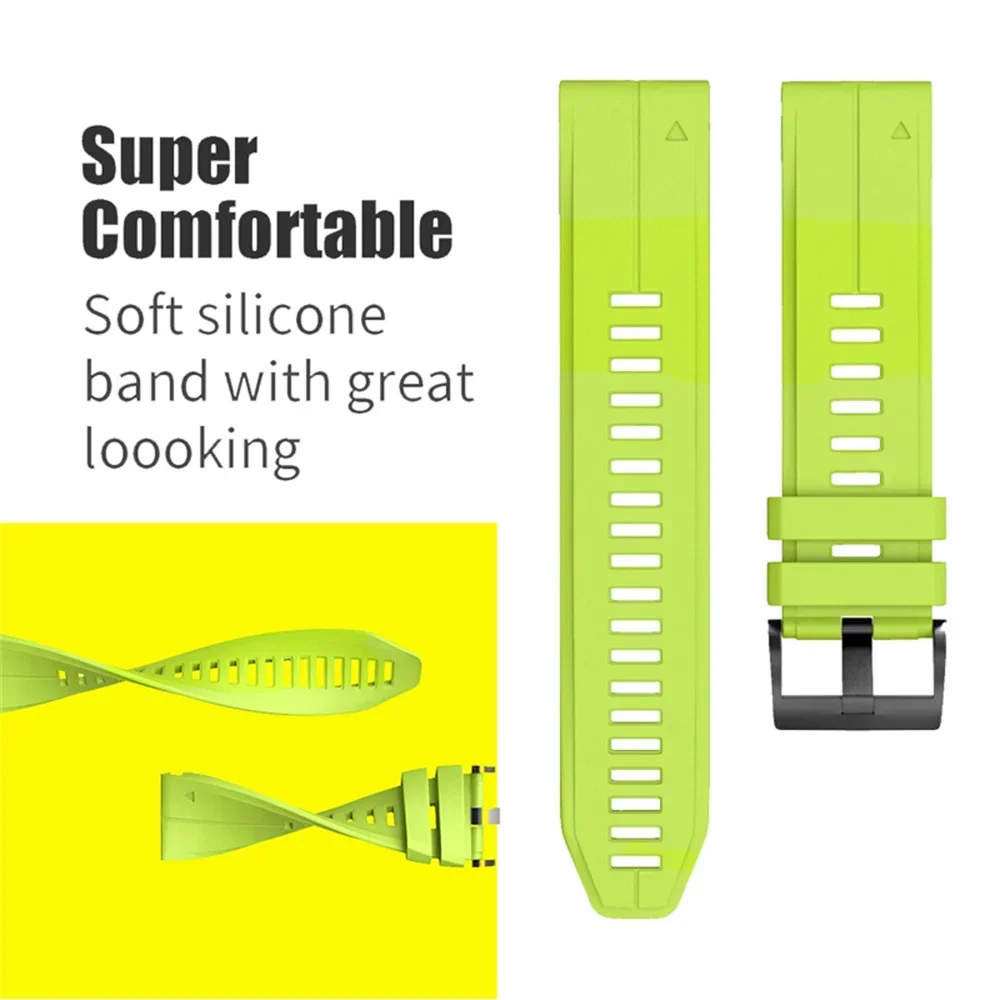 22 26mm Silicone WatchBand for Garmin Fenix 7 7X 8 E 6X 6 Pro 5 5X Plus Epix Gen2 Enduro 3 Instinct 3 Solar Quick Release Strap