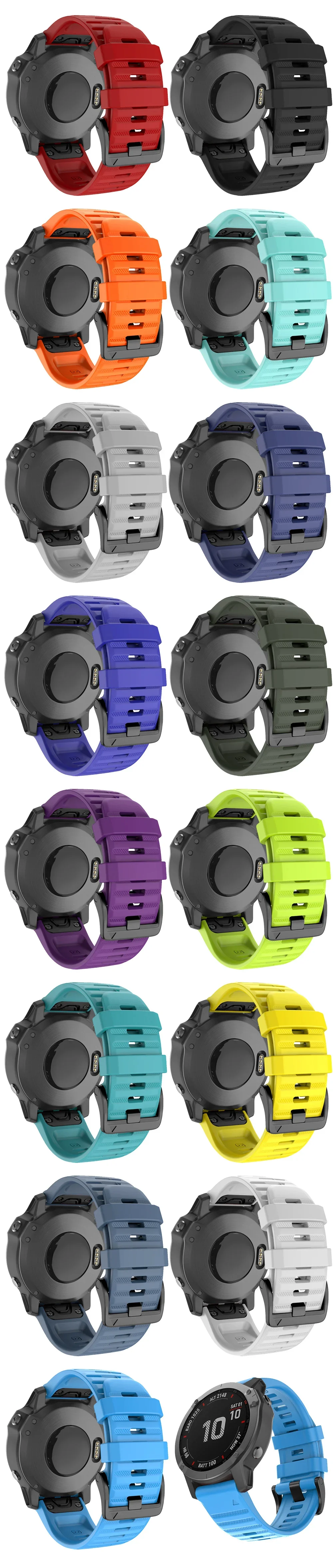 22 26mm Silicone WatchBand for Garmin Fenix 7 7X 8 E 6X 6 Pro 5 5X Plus Epix Gen2 Enduro 3 Instinct 3 Solar Quick Release Strap