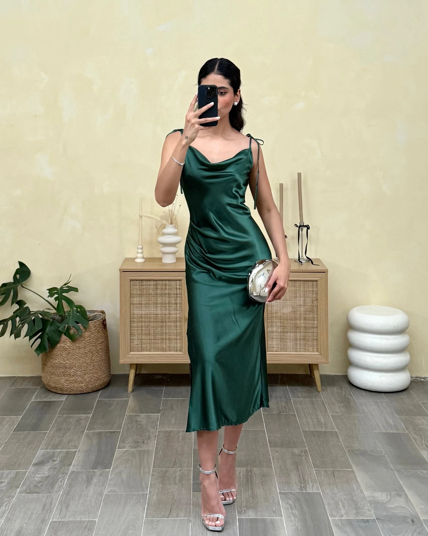 2025 Summer Midi Dresses Adjustable Lace-up Straps Sleeveless Backless Evening Dress Satin Calf-Length Split Beach Party Dress