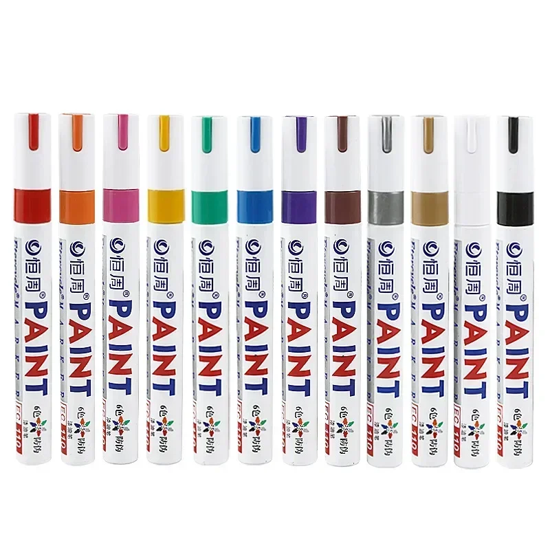 1Pc Colors Permanent Waterproof Marker Car Touch Up Paint Pen Tire Tread Rock Mark Glass CD Tool Artist Paintbrush Office Supply