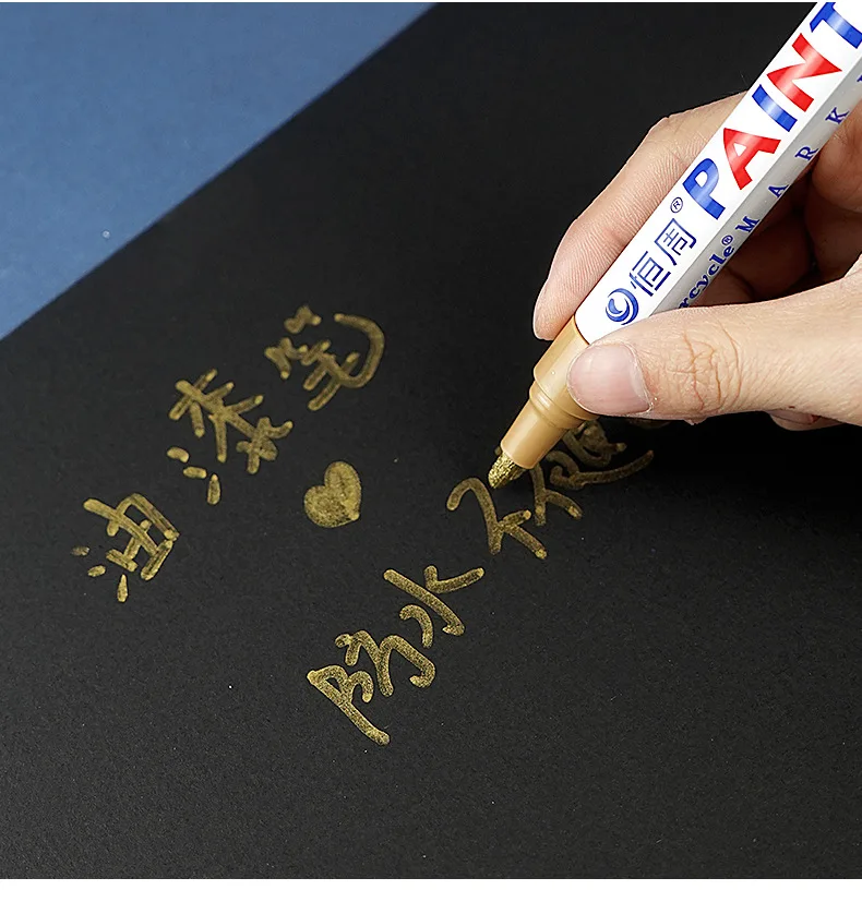 1Pc Colors Permanent Waterproof Marker Car Touch Up Paint Pen Tire Tread Rock Mark Glass CD Tool Artist Paintbrush Office Supply