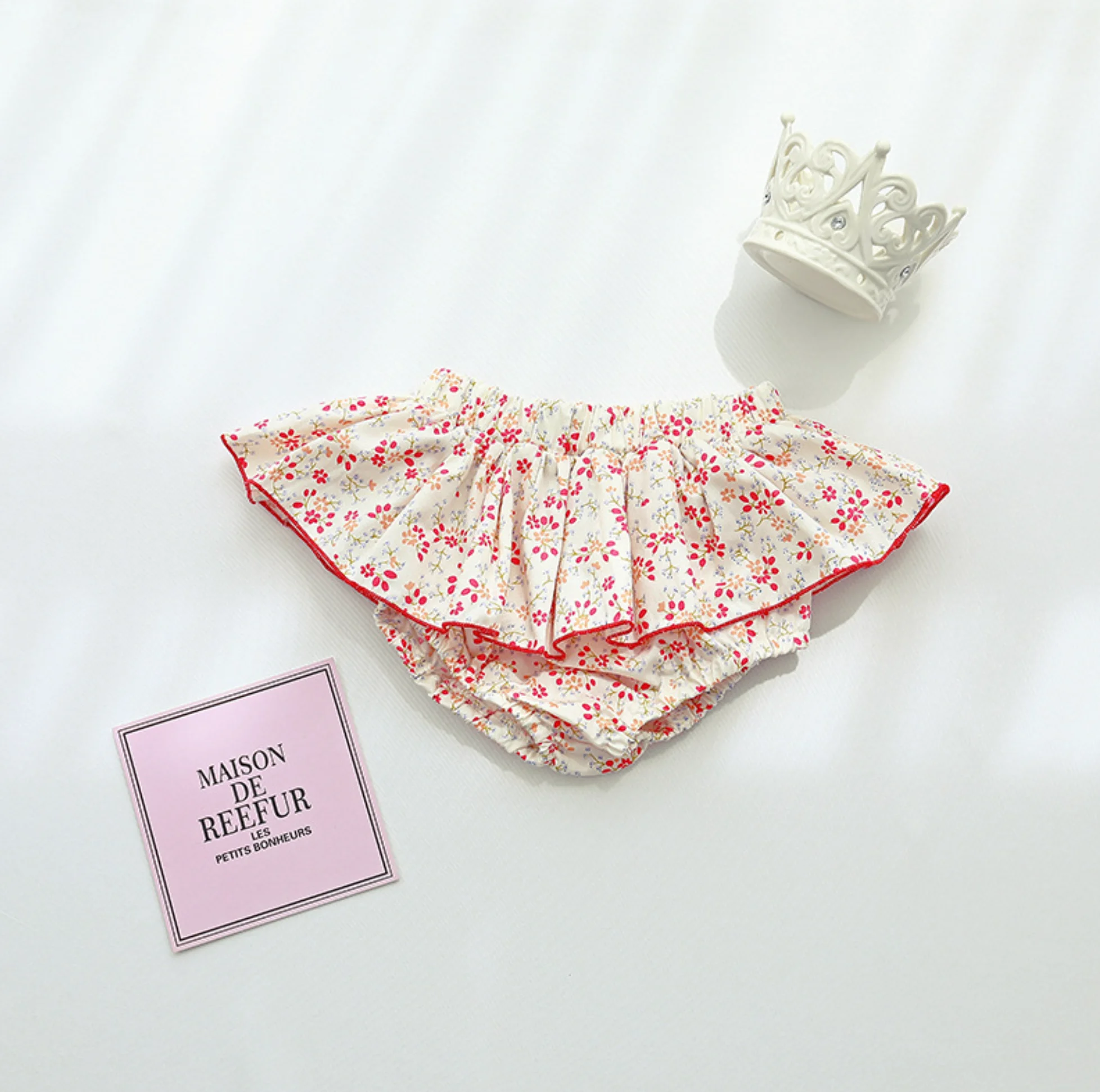 Infant Baby Girls Floral Tutu Skirt Shorts Kids Flower Bloomer Elastic Waist Summer Skorts for Casual Shorts Children Clothes