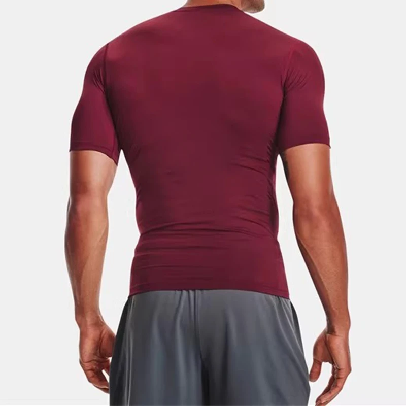 Men's Running T Shirt Summer Short Sleeve Male Sport Tops Tee Workout T-shirt Skinny Tights Gym Fitness Compression Shirts Men