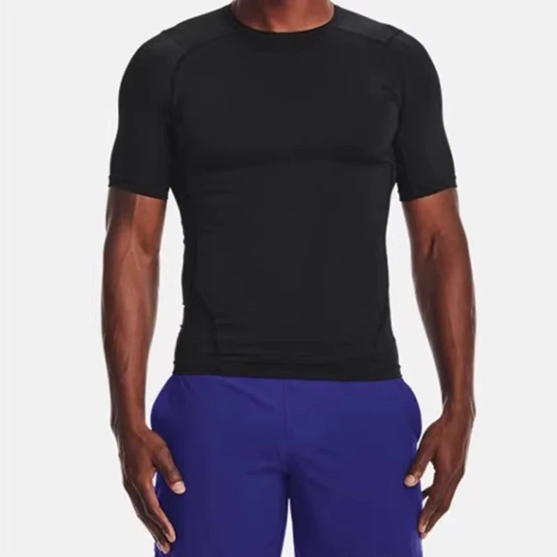 Men's Running T Shirt Summer Short Sleeve Male Sport Tops Tee Workout T-shirt Skinny Tights Gym Fitness Compression Shirts Men