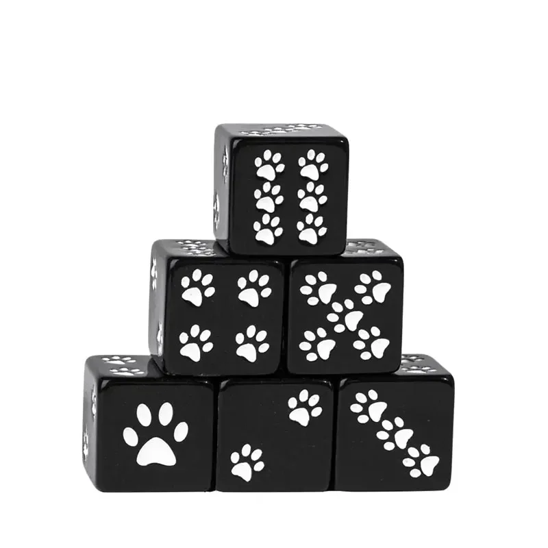 10 Pcs/lot Bear's Paw Pattern Puzzle Game 6 Sided Dice Game Accessory 15.8mm