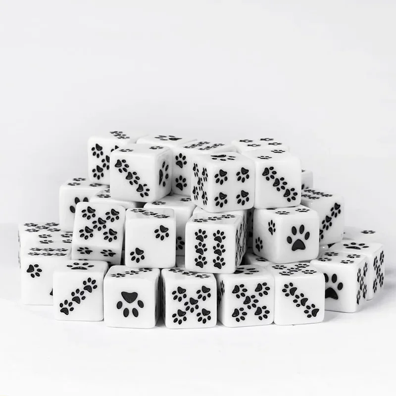 10 Pcs/lot Bear's Paw Pattern Puzzle Game 6 Sided Dice Game Accessory 15.8mm